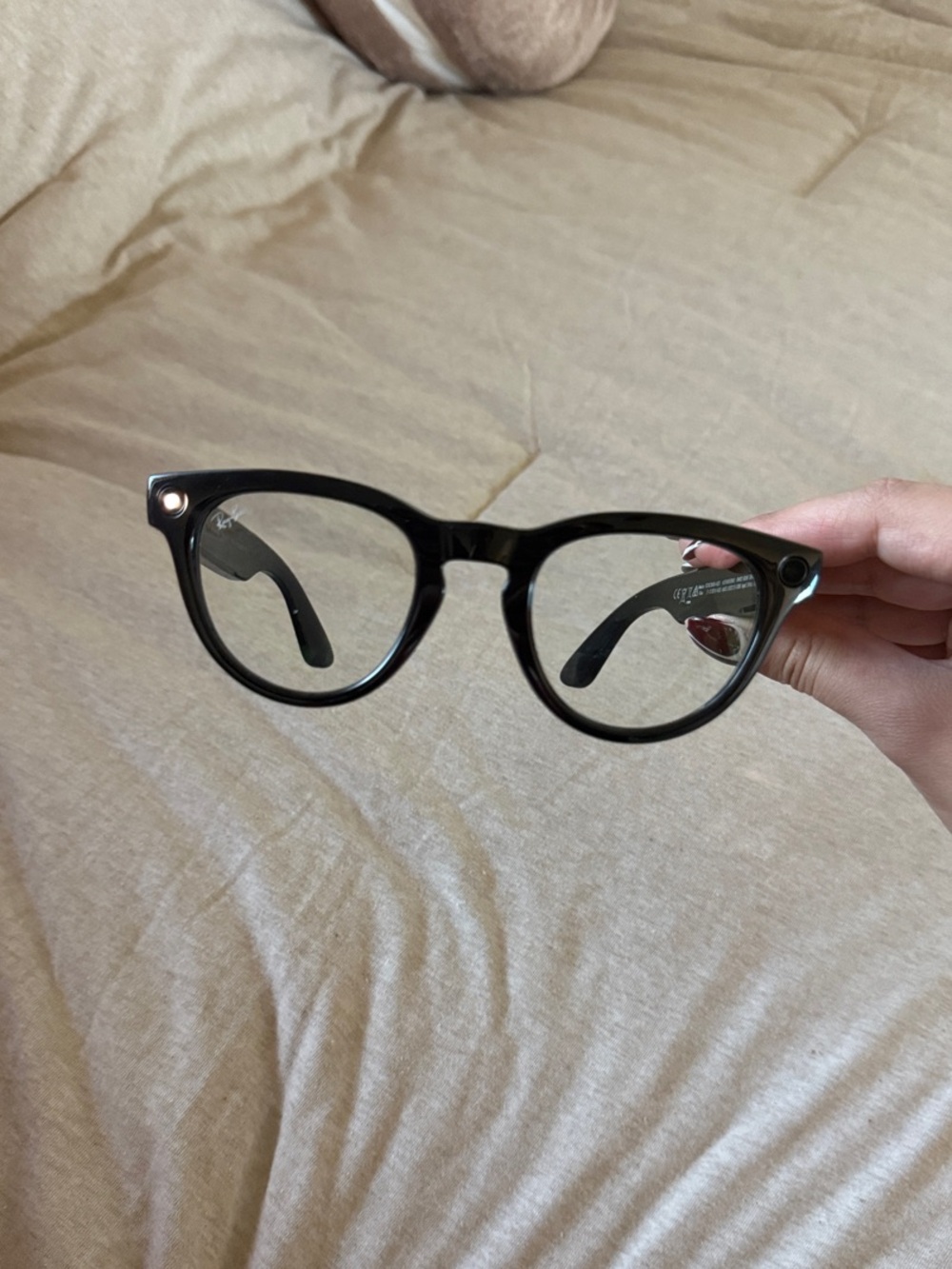 Ray-Ban Uni-Sex Black Round Meta glasses with Brown Case not prescription - Picture 3 of 6